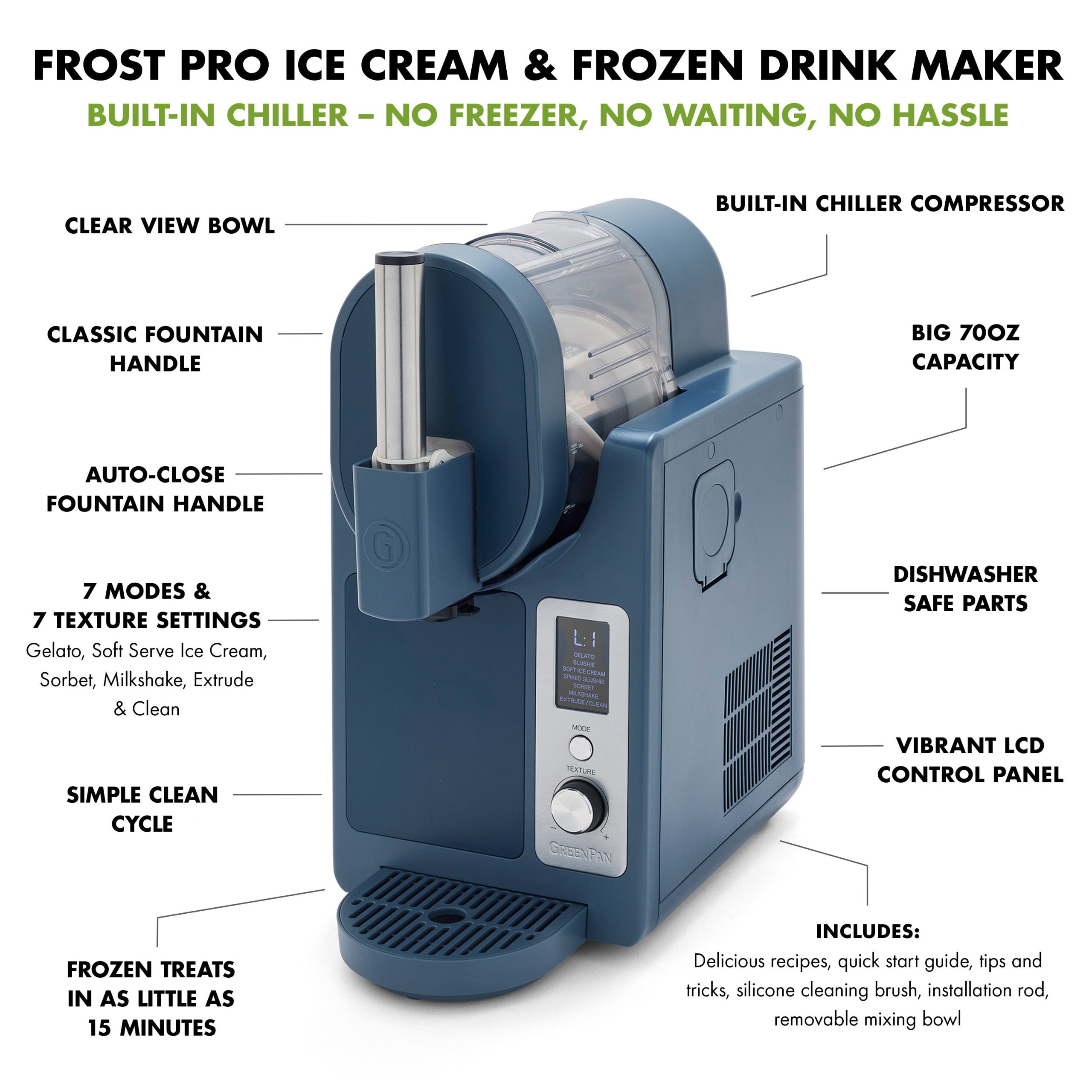 Frost Pro 16-in-1 Ice Cream. Gelato & Frozen Drink Maker | Berry - Image 4