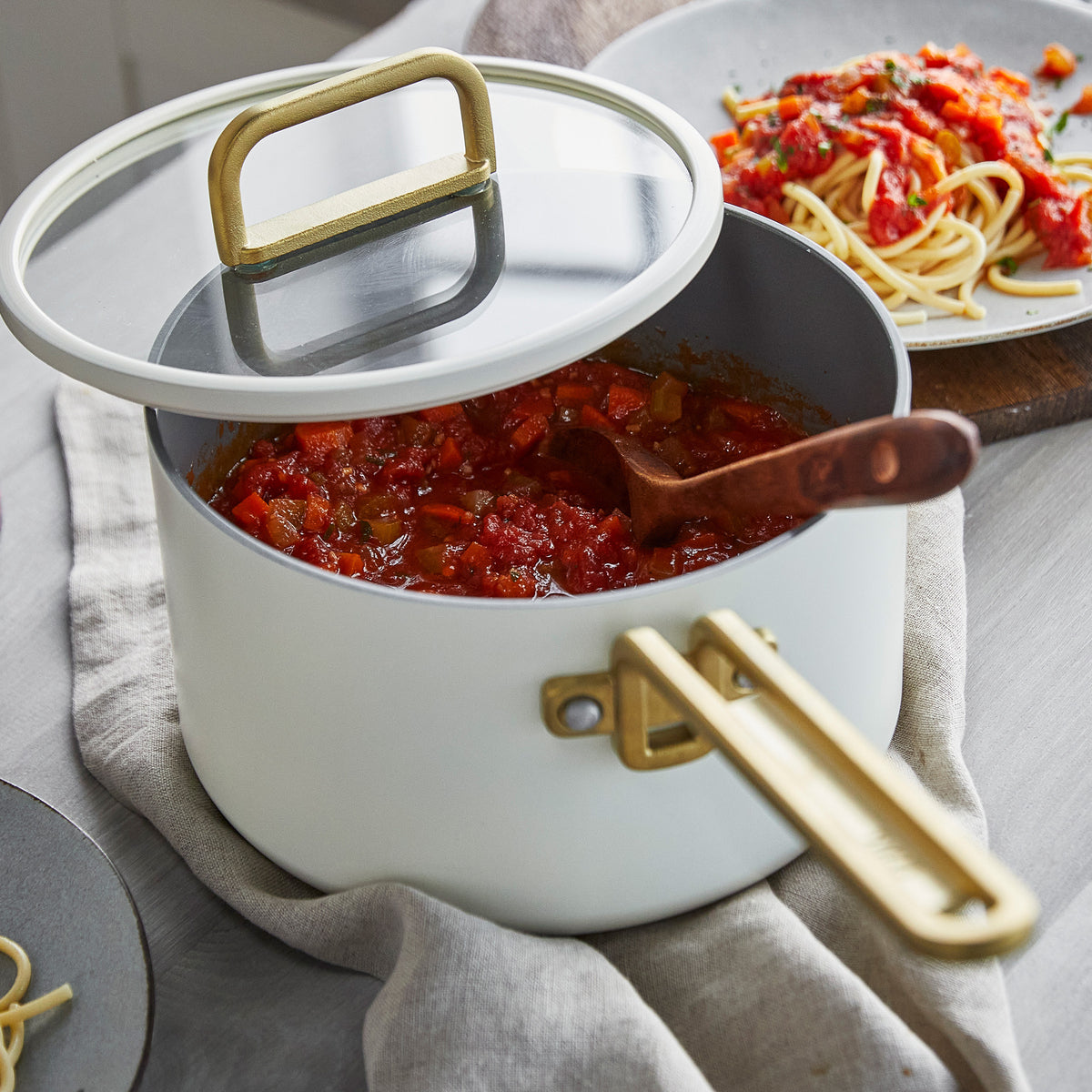 Stanley Tucci™ Ceramic Nonstick 6-Piece Cookware Set | Carrara White - Image 11