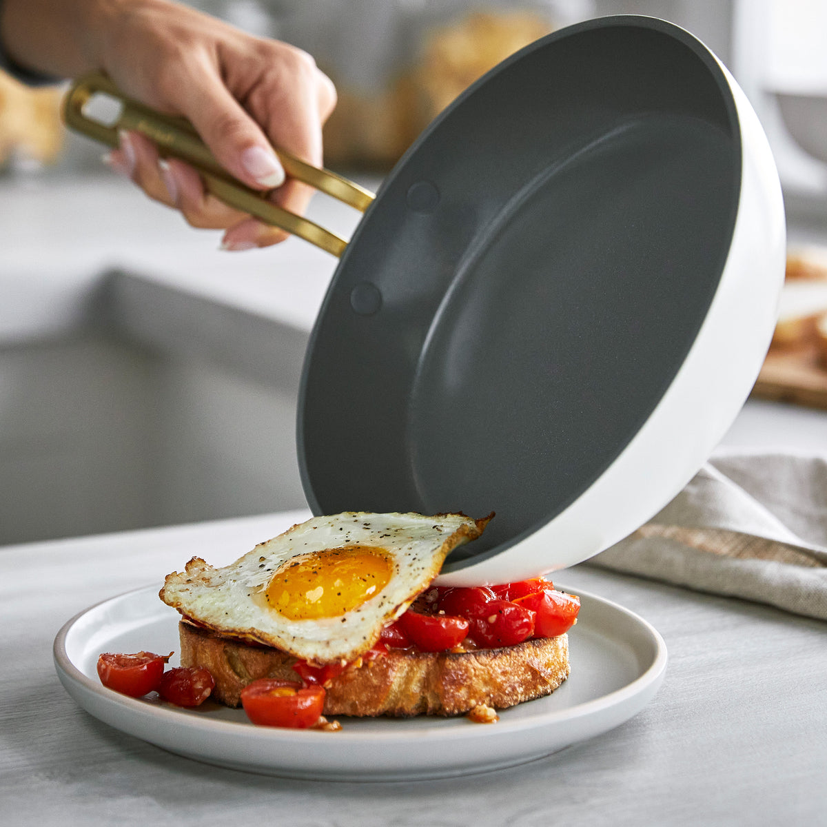 Stanley Tucci™ Ceramic Nonstick 3-Piece Mini Set | Carrara White - Image 5