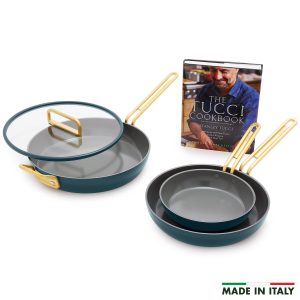 Stanley Tucci™ Ceramic Nonstick 4-Piece Frypan Set | Venetian Teal