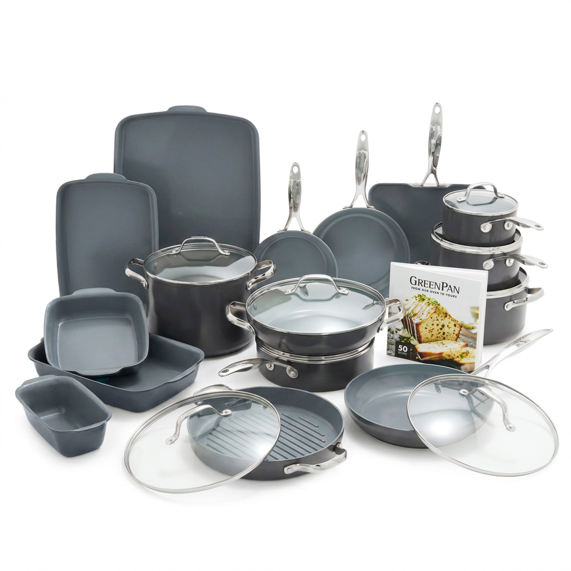 Valencia Pro and Premiere Ovenware 24-Piece Set | Gray