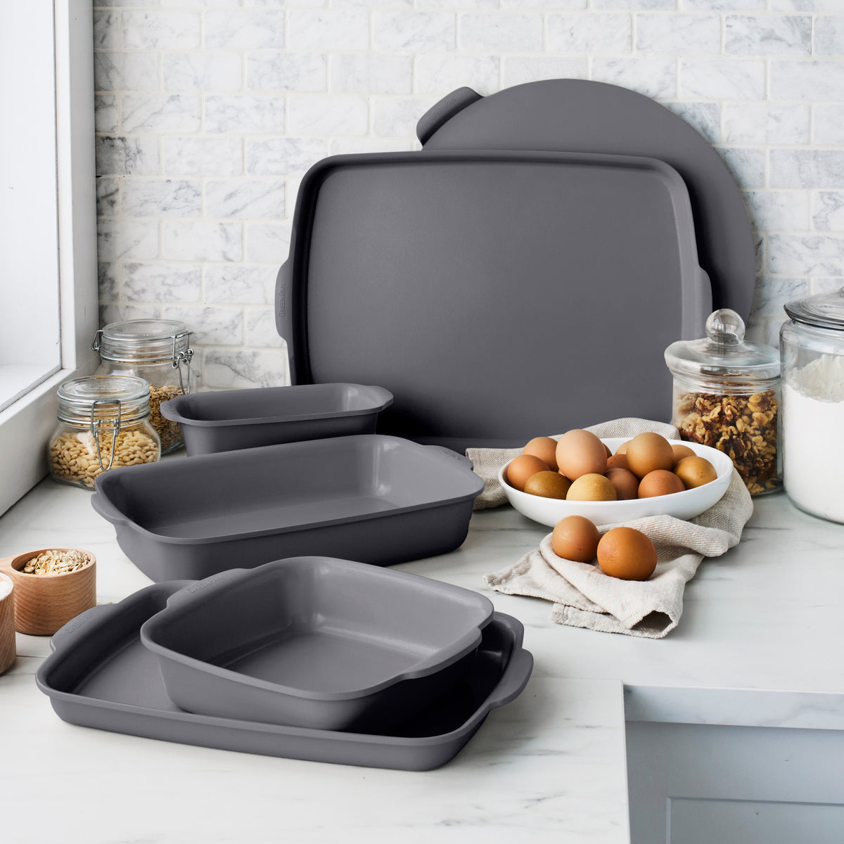 Premiere Ovenware Ceramic Nonstick 6-Piece Set | Gray - Image 2