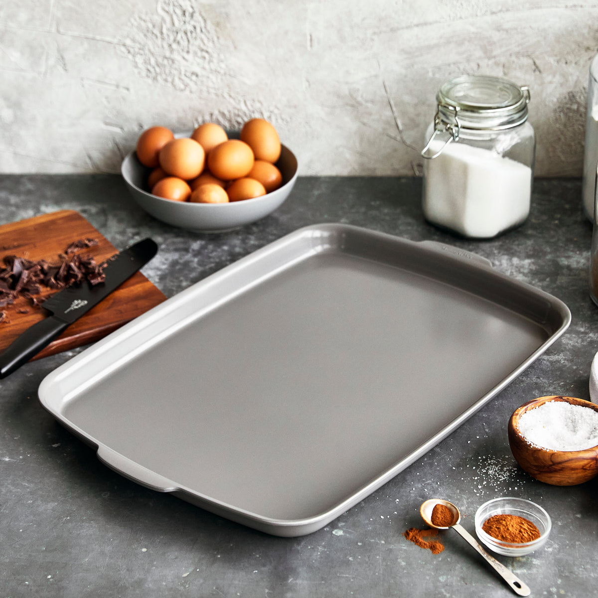 Premiere Ovenware Ceramic Nonstick 18 x 13 Half Sheet Pan | Gray - Image 2