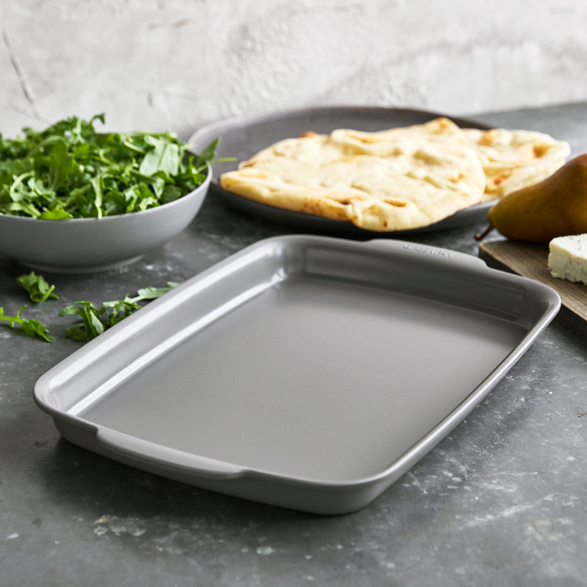 Premiere Ovenware Ceramic Nonstick 13 x 9 Quarter Sheet Pan | Gray - Image 2