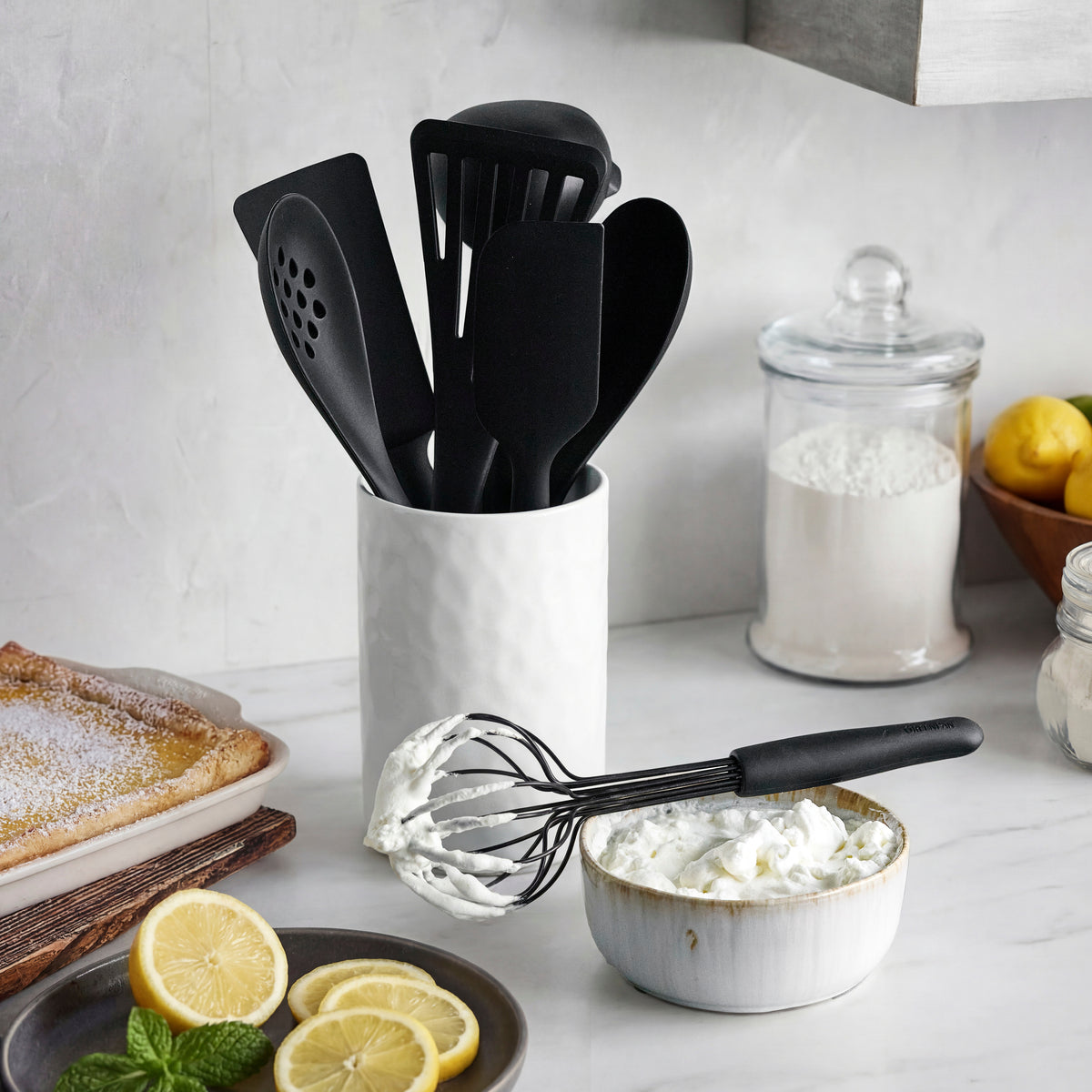 Premiere Silicone 8-Piece Utensil and Crock Set | Black - Image 3