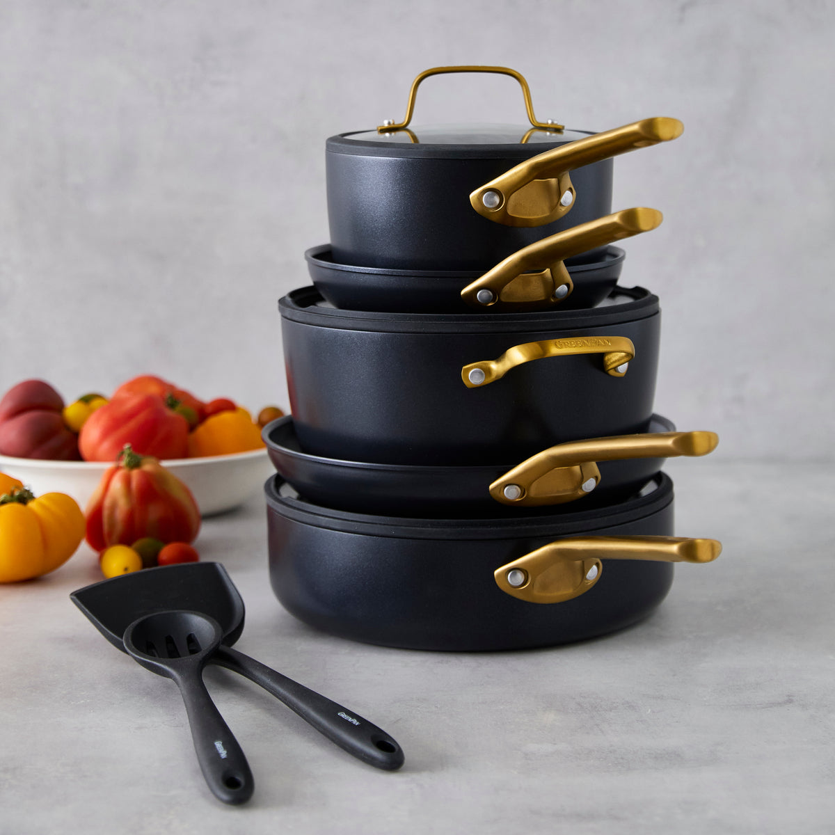 Reserve Pro Ceramic Nonstick 10-Piece Cookware Set | Black - Image 3