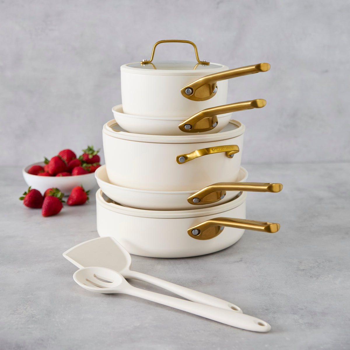 Reserve Pro Ceramic Nonstick 10-Piece Cookware Set | Cream - Image 17