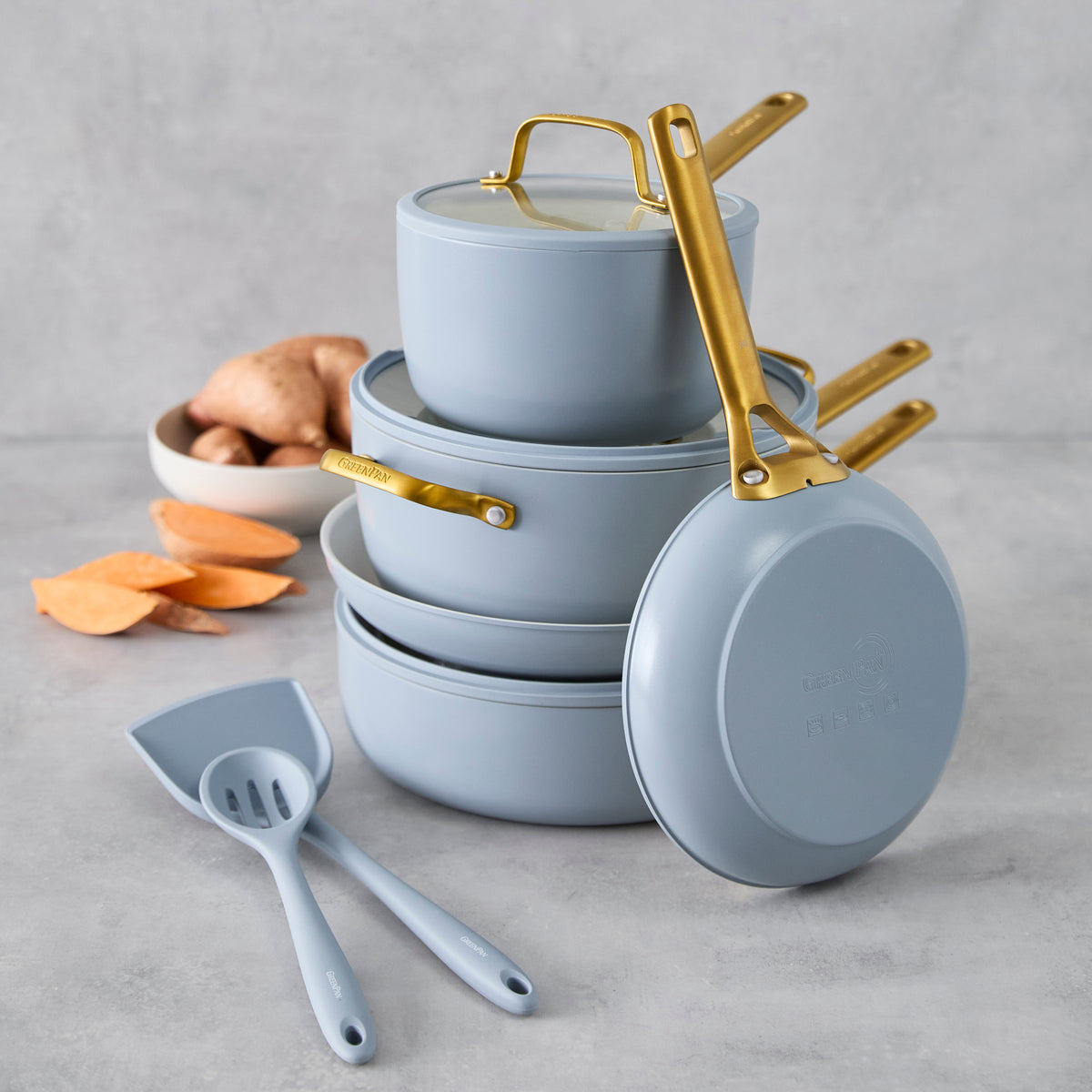 Reserve Pro Ceramic Nonstick 10-Piece Cookware Set | Glacier - Image 3