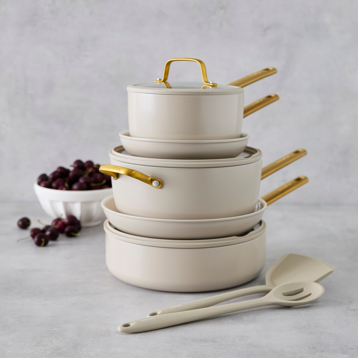 Reserve Pro Ceramic Nonstick 10-Piece Cookware Set | Macadamia - Image 3