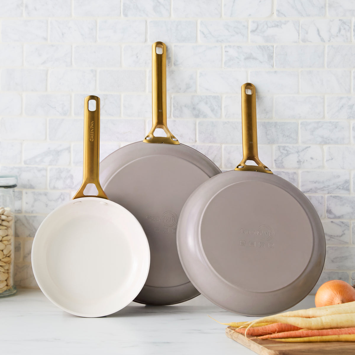 Reserve Pro Ceramic Nonstick 8. 10 and 12 Frypan Set | Latte - Image 2