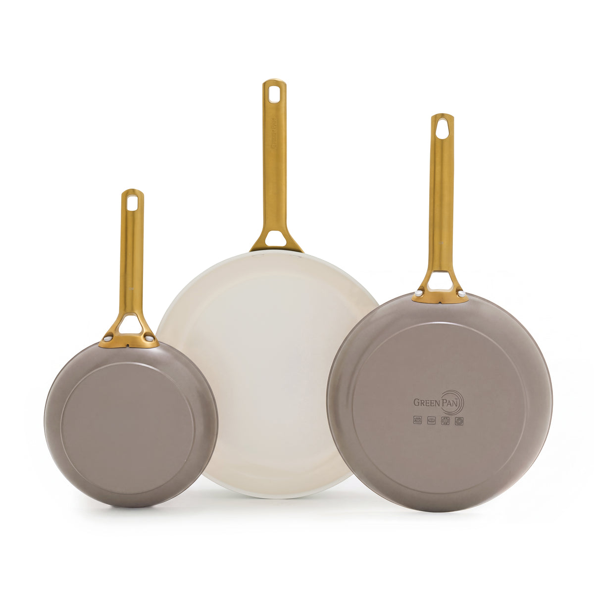 Reserve Pro Ceramic Nonstick 8. 10 and 12 Frypan Set | Latte