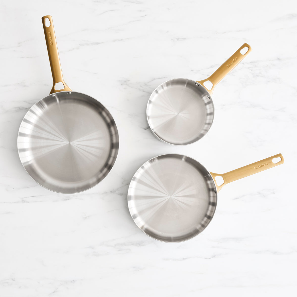 Reserve Stainless Steel 8. 10 and 12 Frypan Set - Image 2