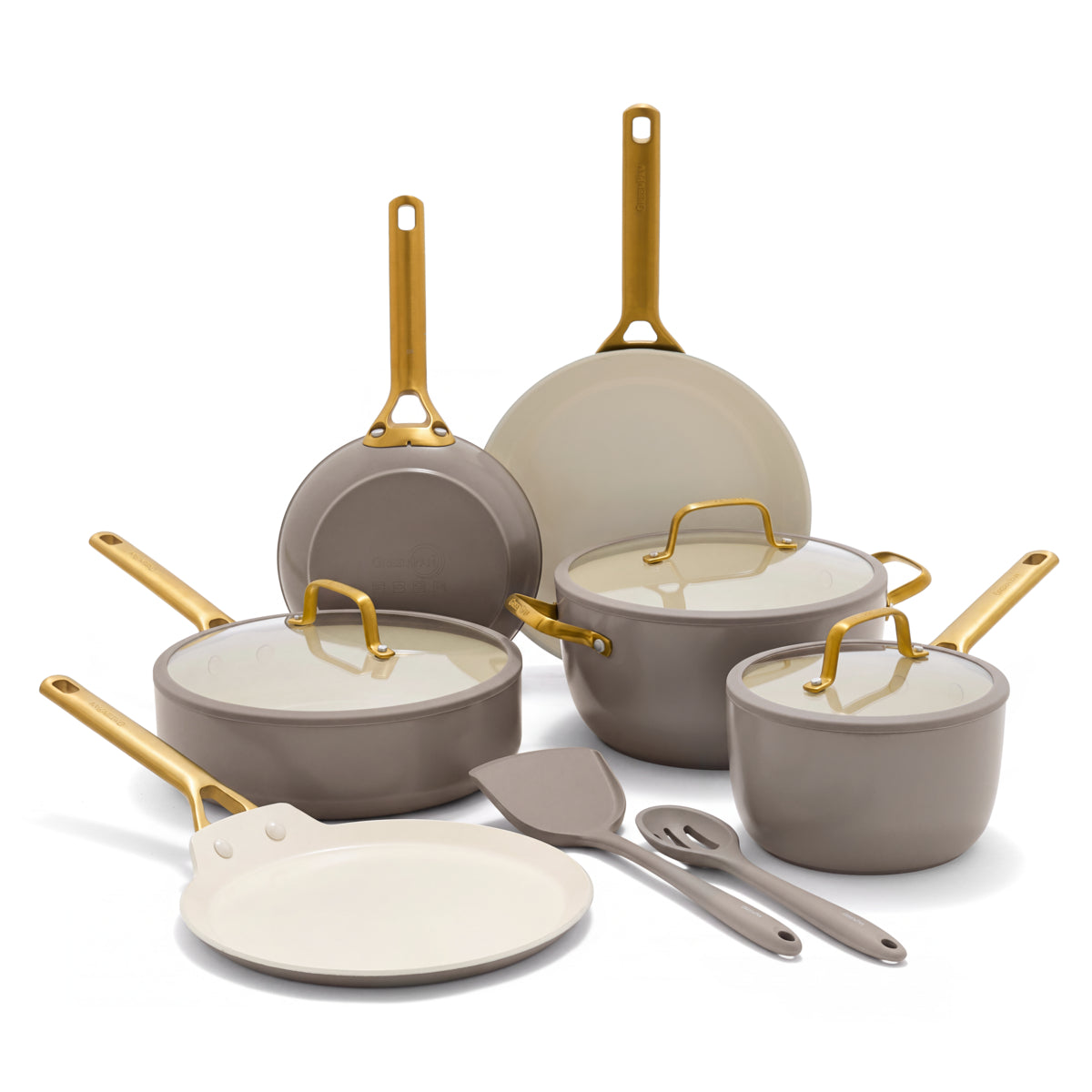 Reserve Pro Ceramic Nonstick 11-Piece Cookware Set | Latte