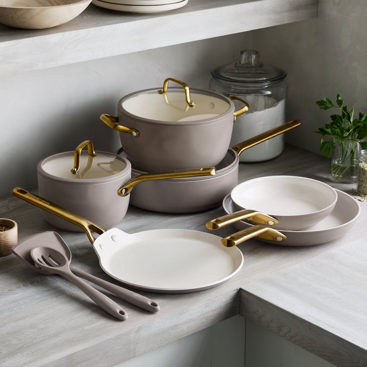 Reserve Pro Ceramic Nonstick 11-Piece Cookware Set | Latte - Image 2