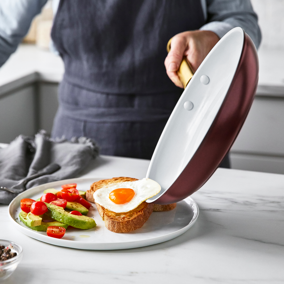 Reserve Ceramic Nonstick 10 and 12 Frypan Set | Burgundy - Image 5