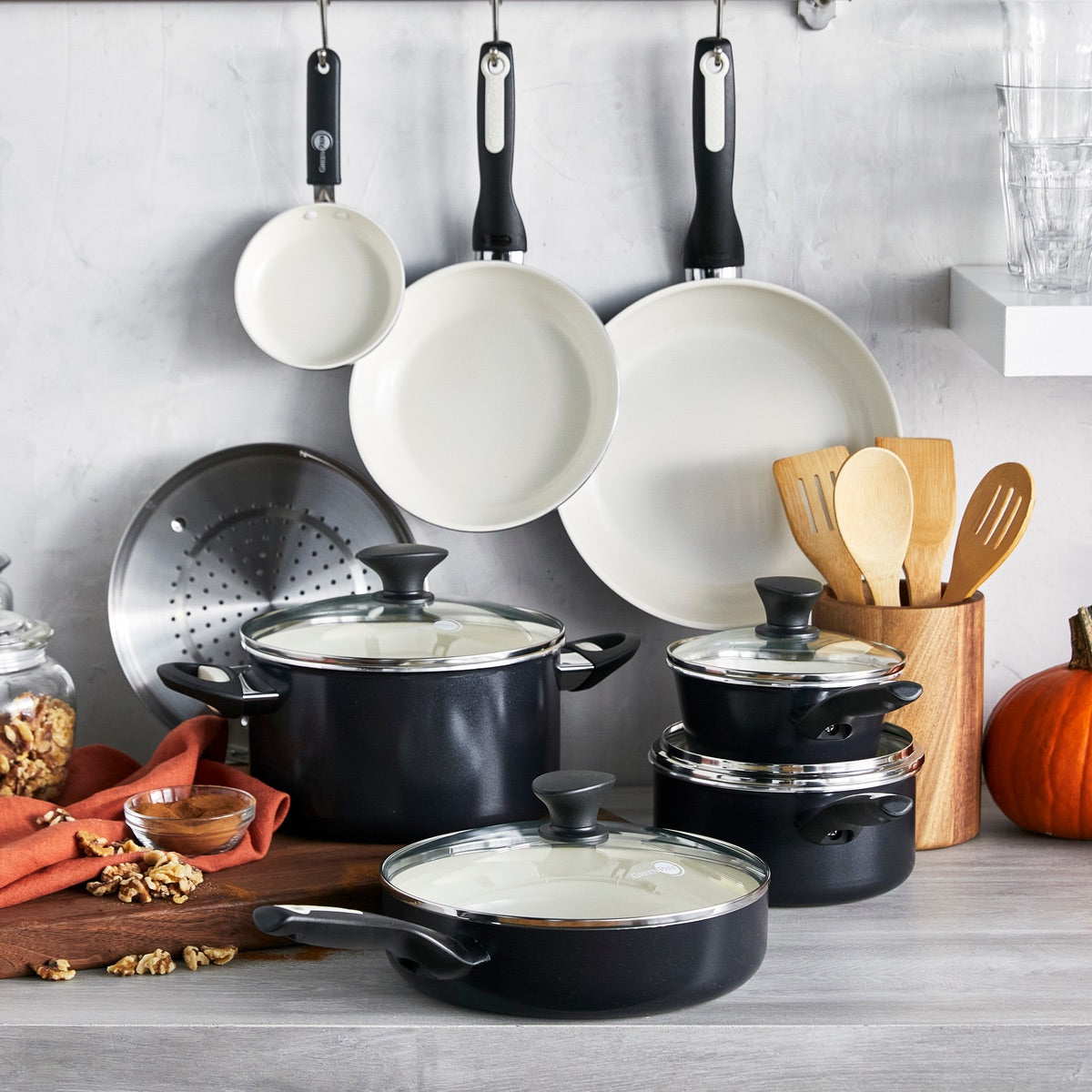 Rio Ceramic Nonstick 16-Piece Cookware Set | Black - Image 13