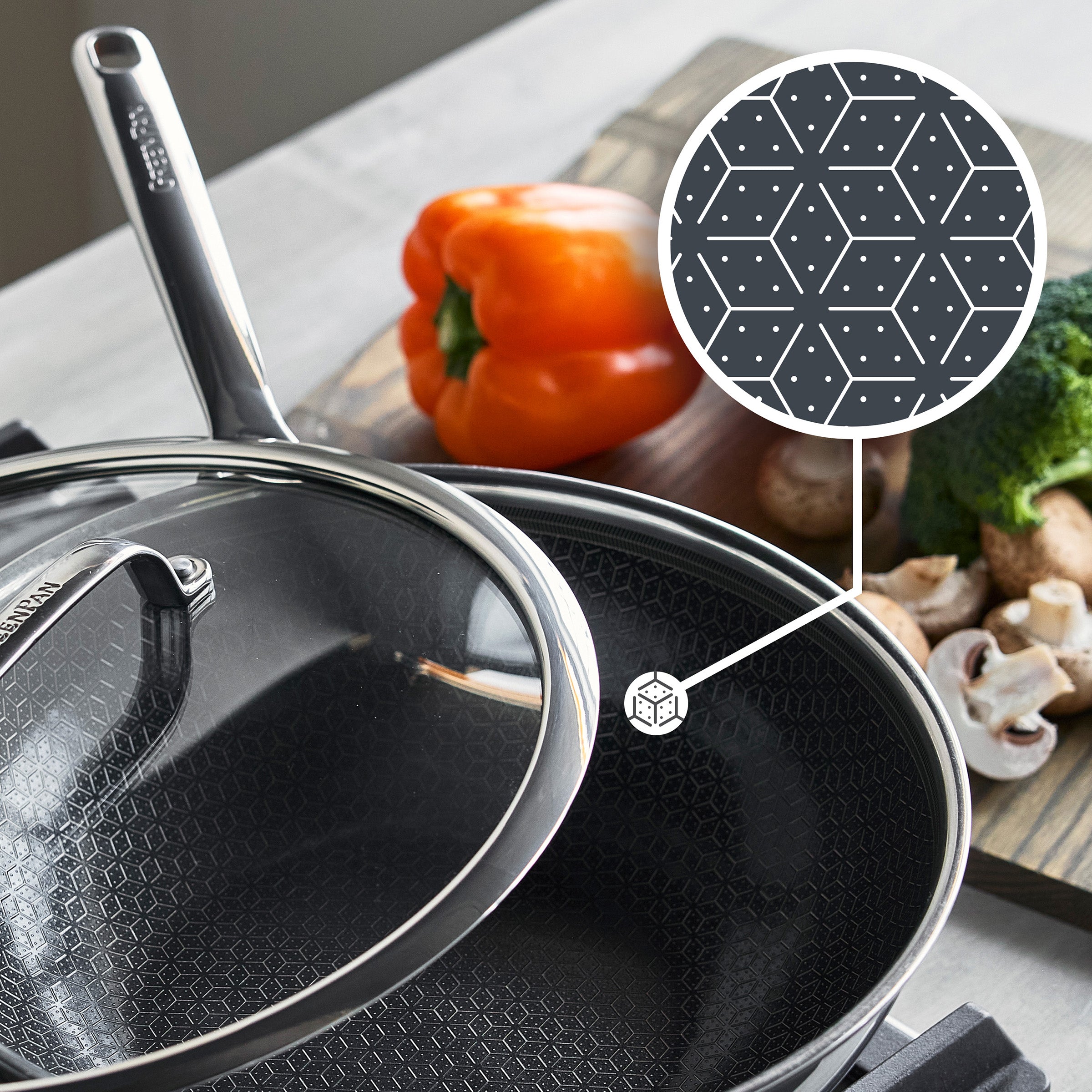 Spectra Thermobond Hybrid Ceramic Nonstick 12 Wok with Lid - Image 3