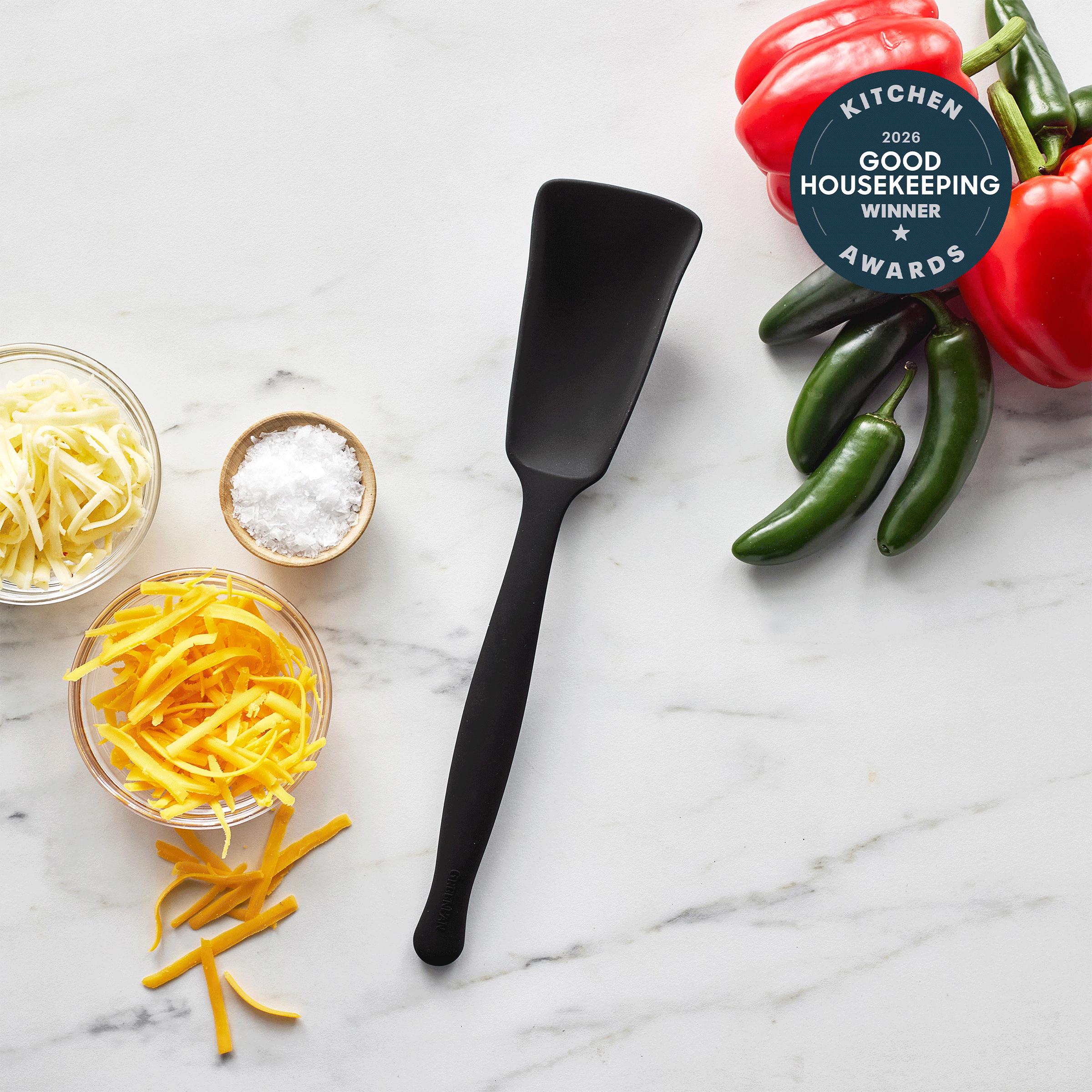 Premiere Silicone Deep Rectangle Spoon | Black - Image 2