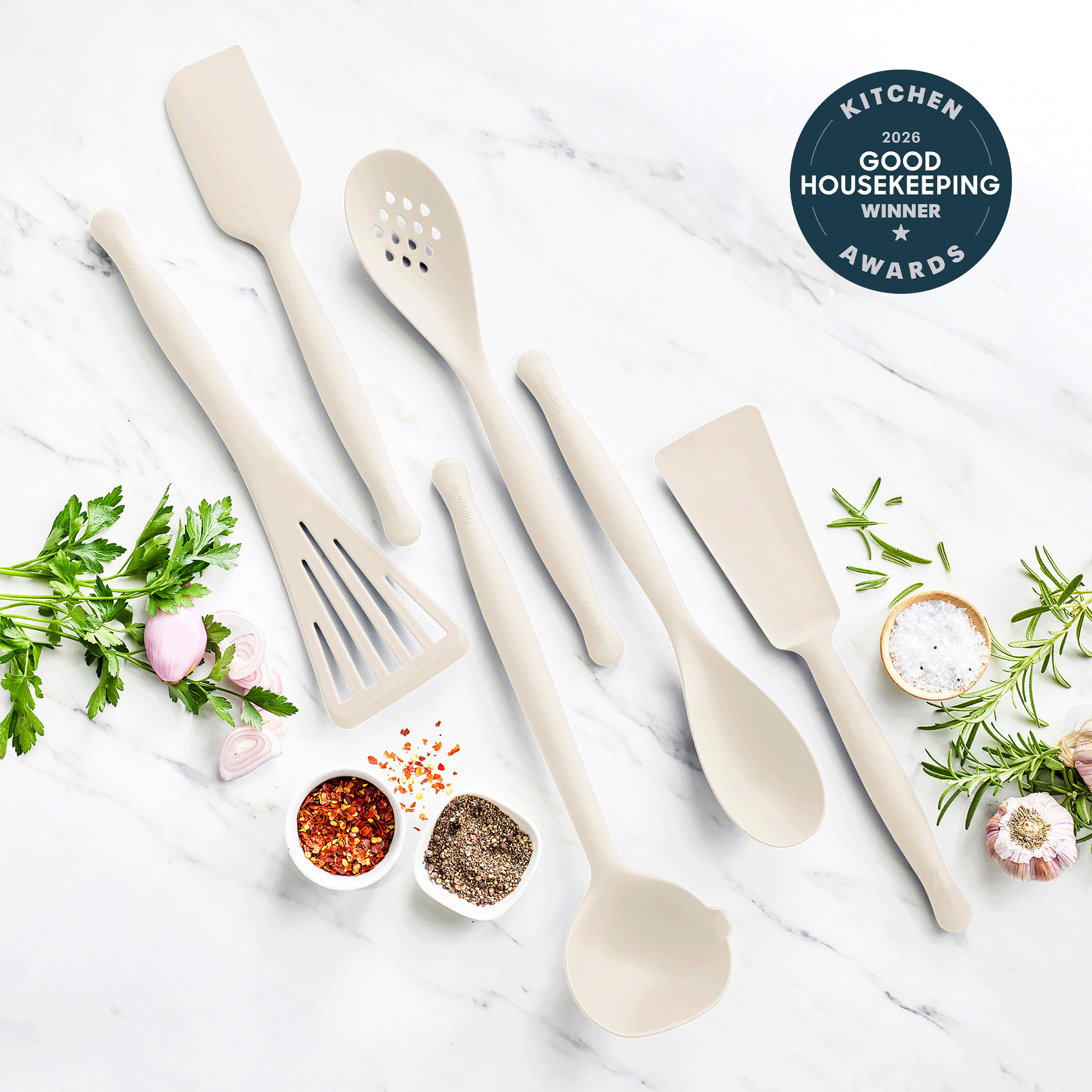 Premiere Silicone 6-Piece Utensil Set | Bisque - Image 2