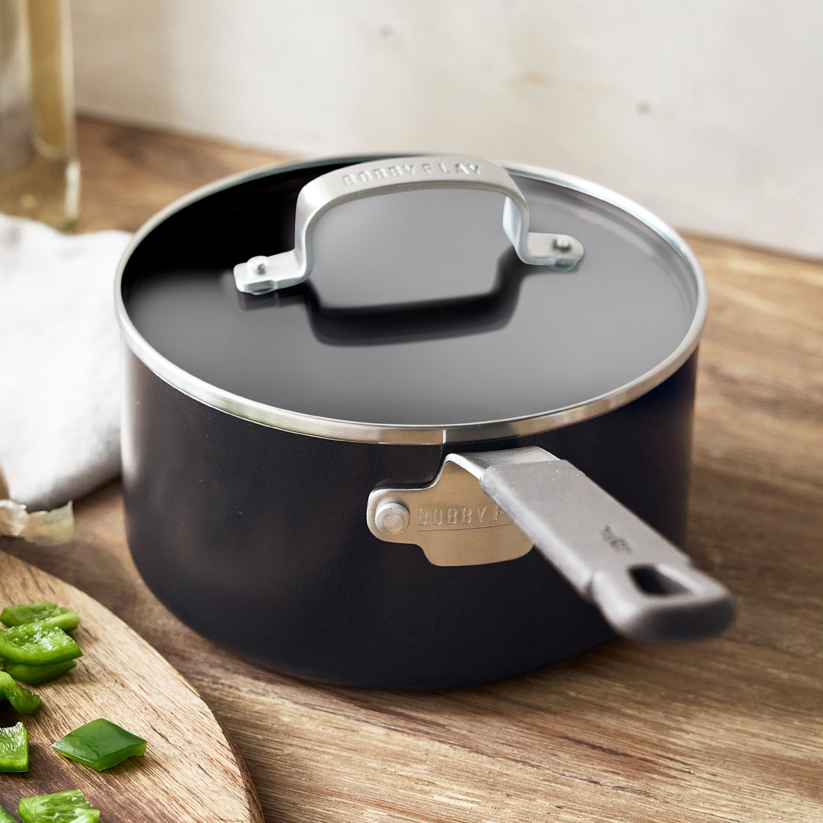 Bobby Flay by GreenPan Kitchen Essentials Ceramic Nonstick Set | Black - Image 6