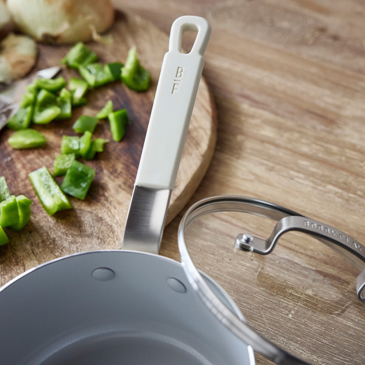 Bobby Flay by GreenPan Kitchen Essentials Ceramic Nonstick Set | Cream - Image 7