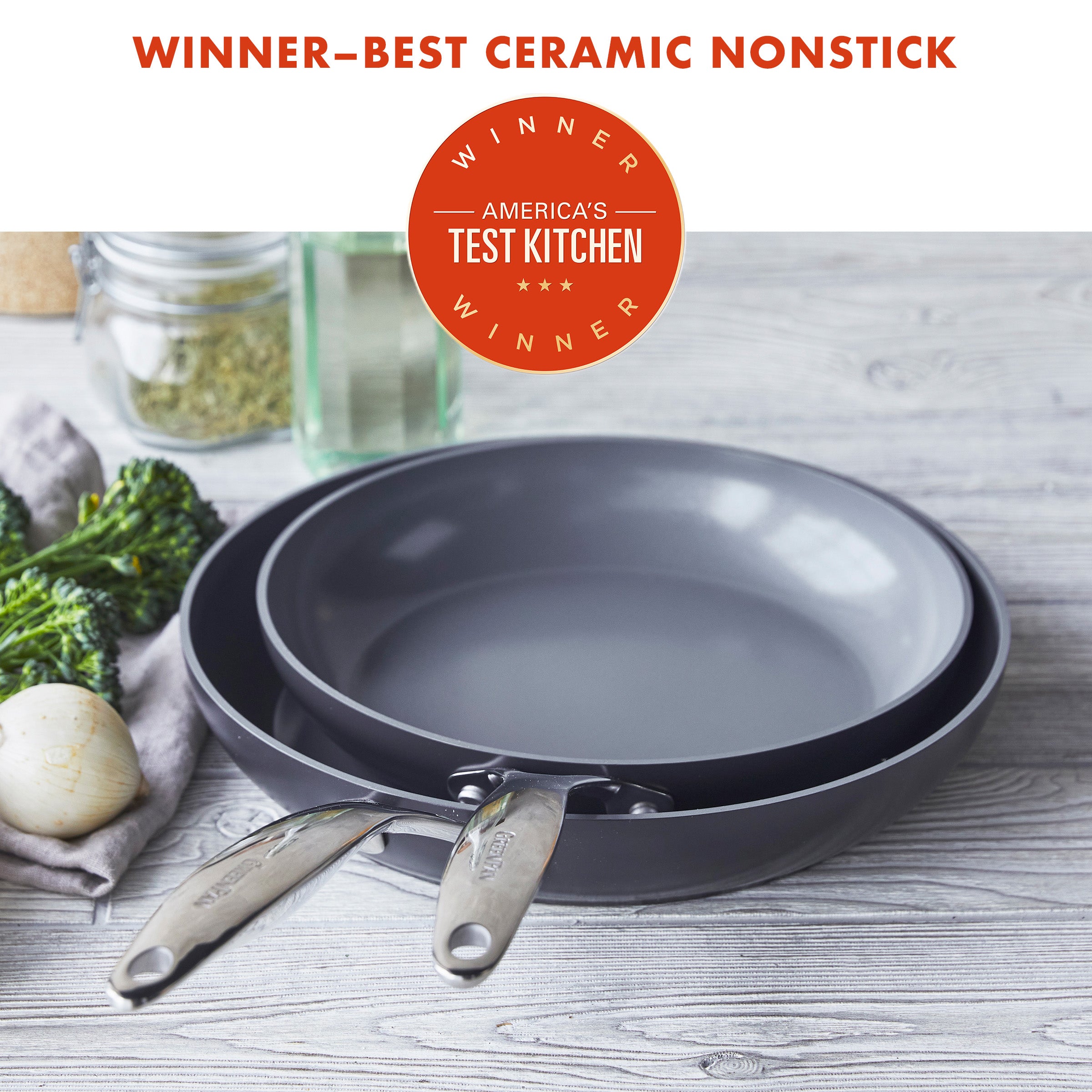 Valencia Pro Ceramic Nonstick 10 and 12 Frypan Set - Image 2