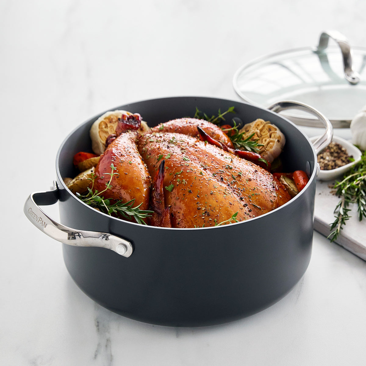 Valencia Pro Ceramic Nonstick 5.5-Quart Stockpot with Lid - Image 3