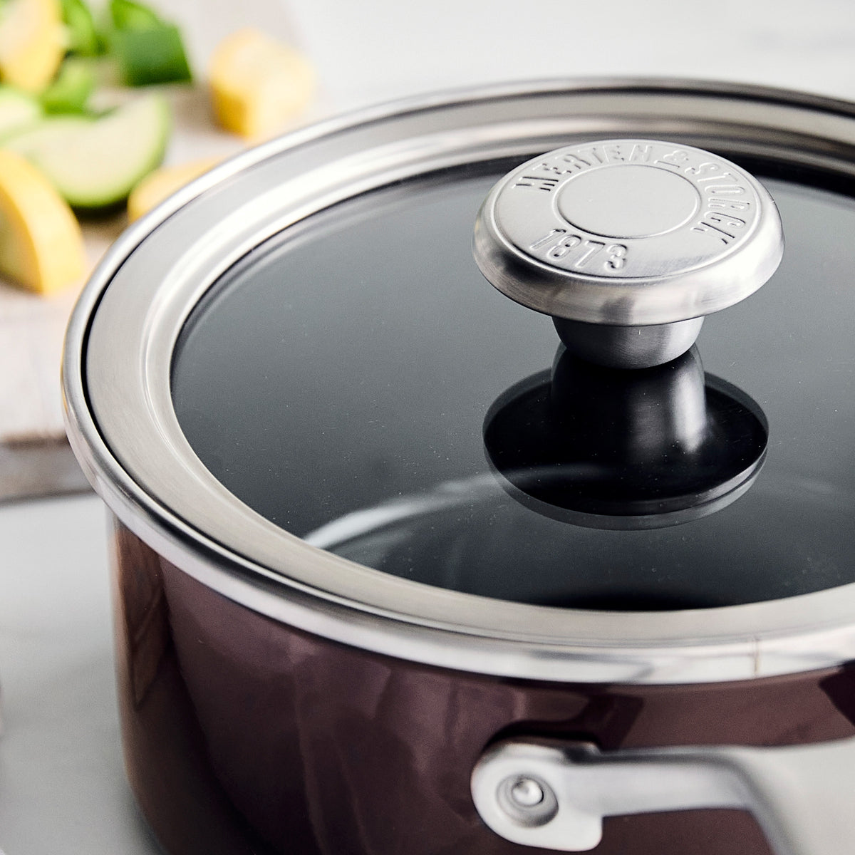 Merten & Storck Steel Core Enameled 2-Quart Saucepan with Lid | Chocolate Truffle - Image 8
