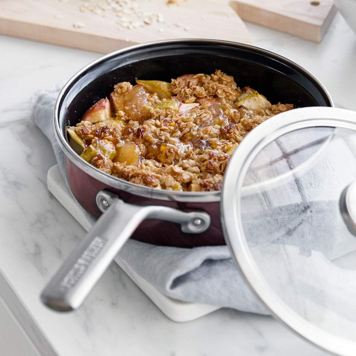 Merten & Storck Steel Core Enameled 2-Quart Sauté Pan with Lid | Chocolate Truffle - Image 5