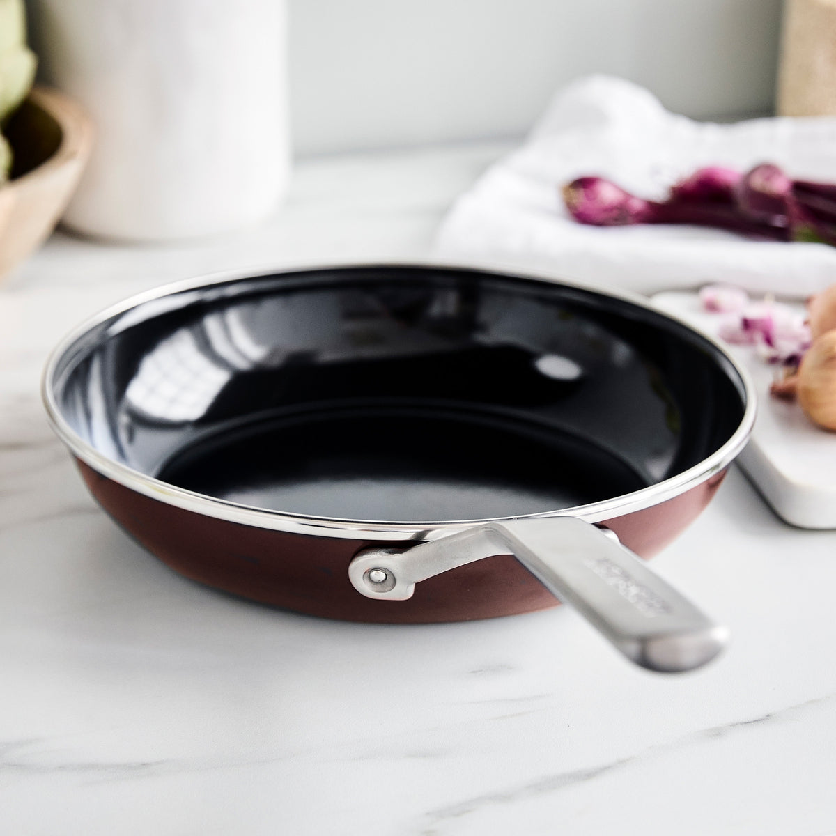 Merten & Storck Steel Core Enameled 9.5 Frypan | Chocolate Truffle - Image 2