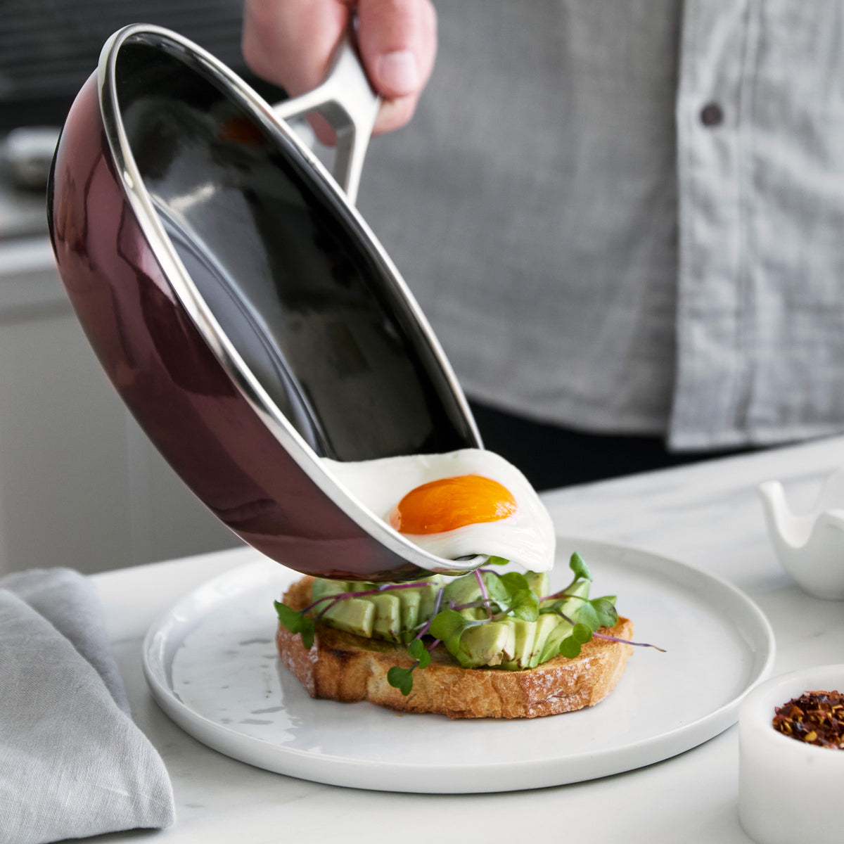 Merten & Storck Steel Core Enameled 9.5 Frypan | Chocolate Truffle - Image 6