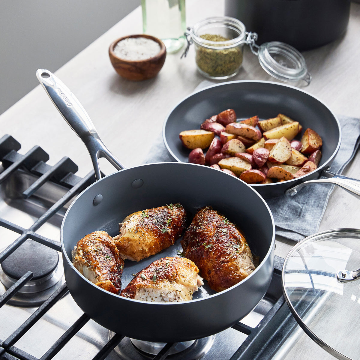 Valencia Pro Ceramic Nonstick 19-Piece Cookware Set | Gray - Image 7
