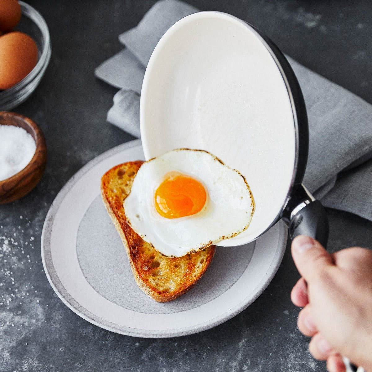 Rio Ceramic Nonstick 7. 9.5 and 11 Frypan Set | Black - Image 8