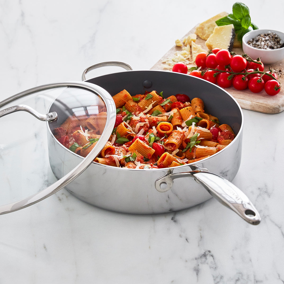 Valencia Pro Stainless Steel 5-Quart Sauté Pan with Lid - Image 6