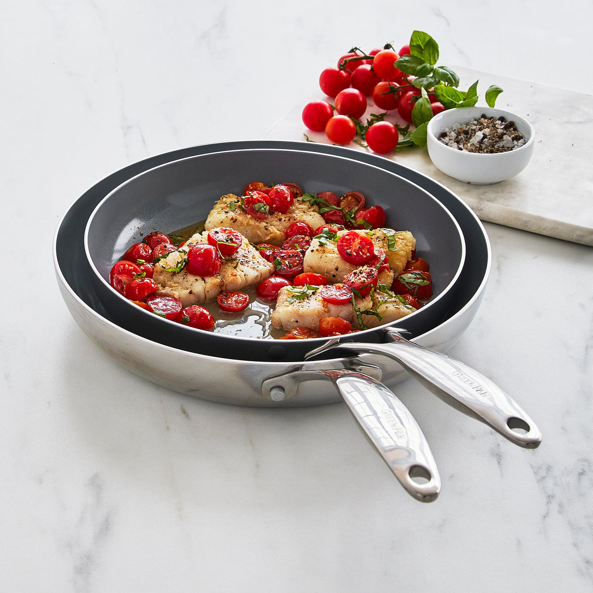 Valencia Pro Stainless Steel 8 and 10 Frypan Set - Image 9