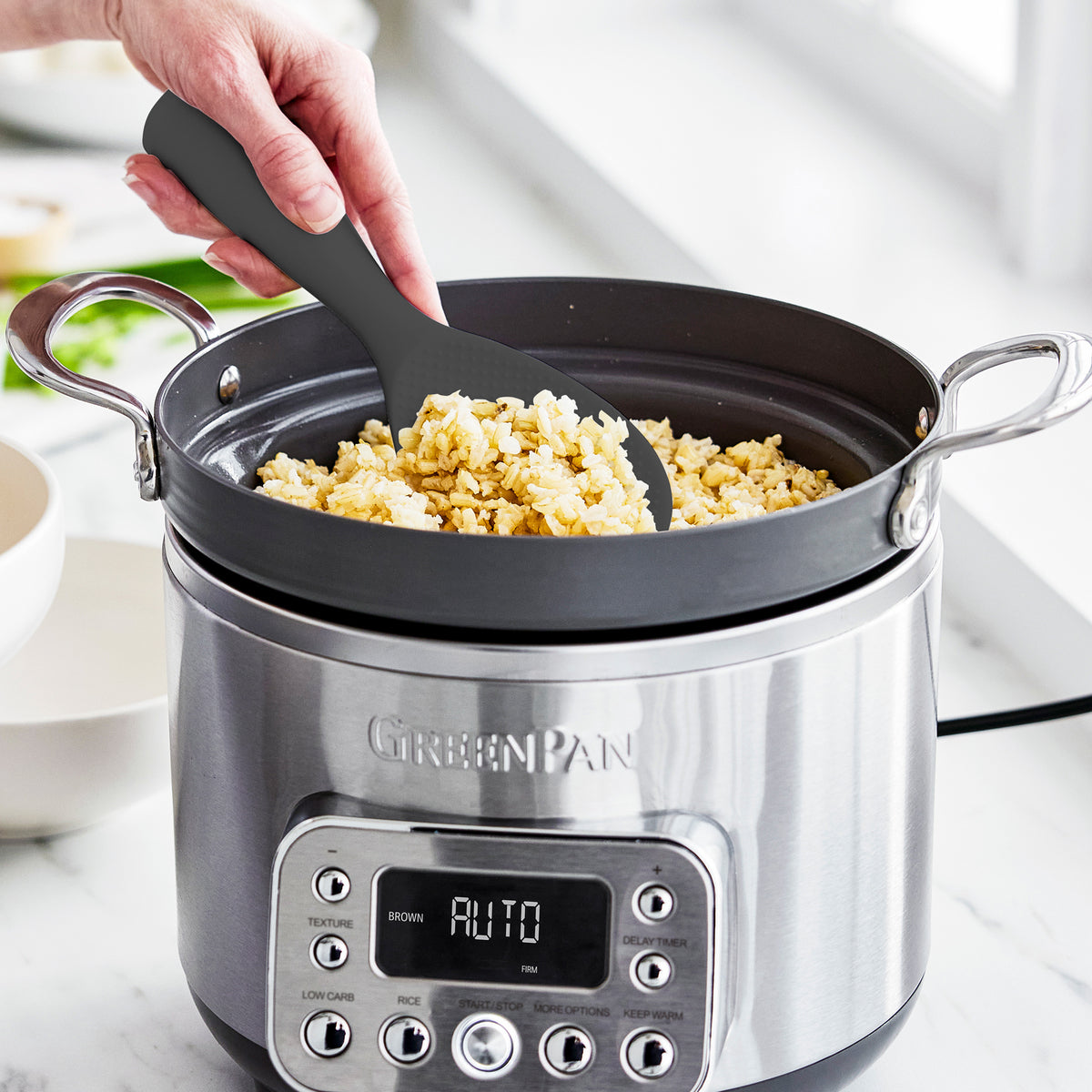 Elite 10-Cup Carb-Reducing Rice & Grains Cooker | Premiere Stainless Steel - Image 3