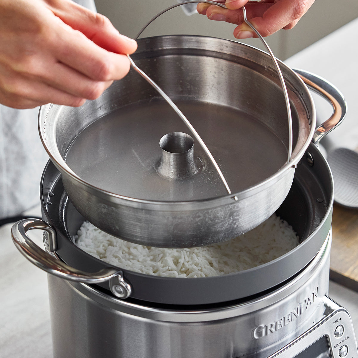 Elite 10-Cup Carb-Reducing Rice & Grains Cooker | Premiere Stainless Steel - Image 6