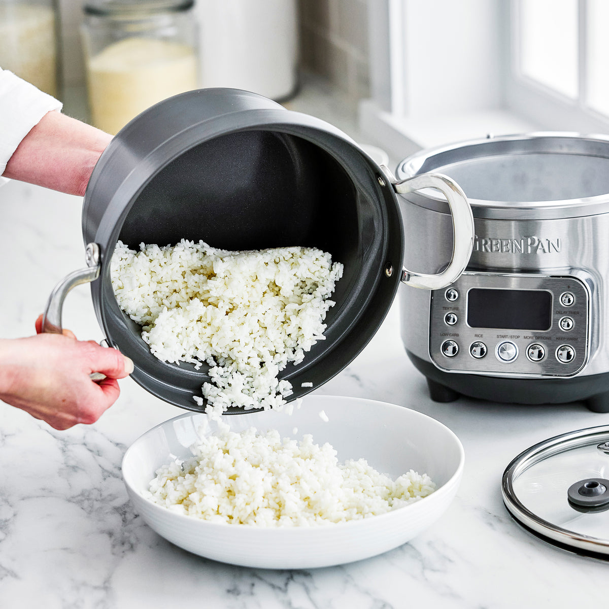 Elite 10-Cup Carb-Reducing Rice & Grains Cooker | Premiere Stainless Steel - Image 8