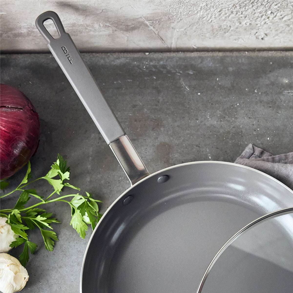 Bobby Flay by GreenPan PFAS-Free Nonstick Stainless Steel 12 Frypan with Lid - Image 4