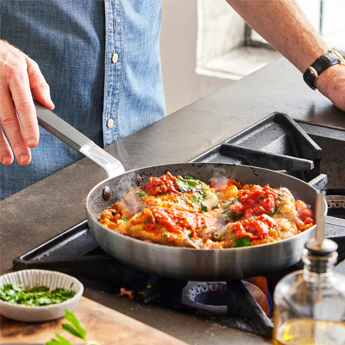 Bobby Flay by GreenPan PFAS-Free Nonstick Stainless Steel 8 and 10 Frypan Set - Image 8