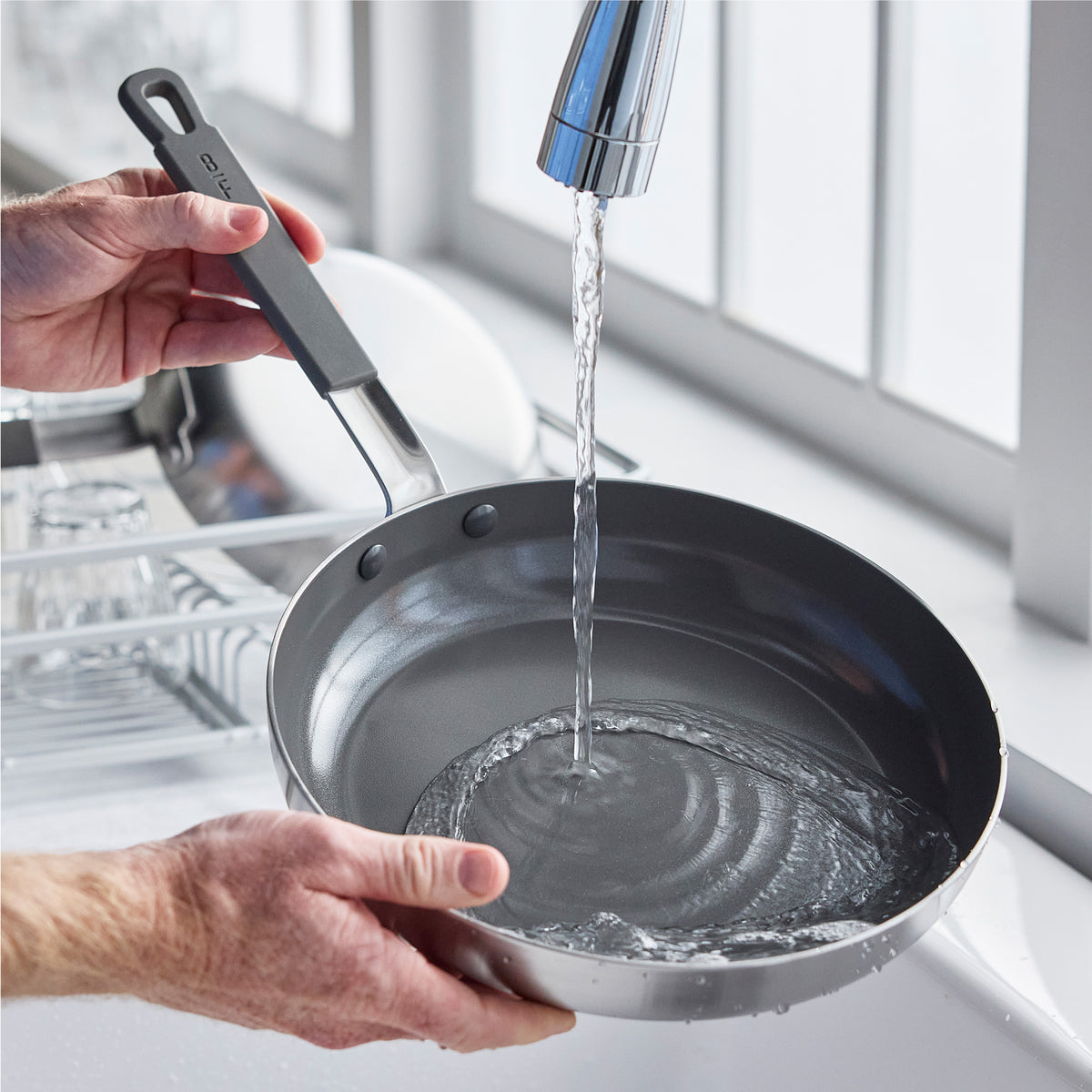 Bobby Flay by GreenPan PFAS-Free Nonstick Stainless Steel 8 and 10 Frypan Set - Image 9