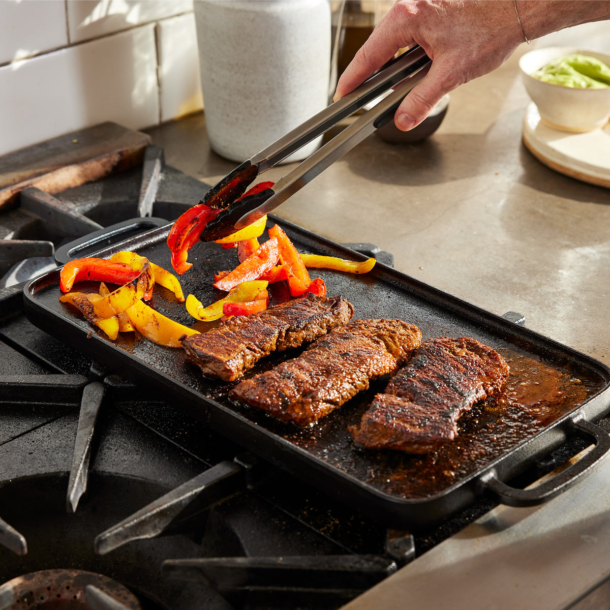Bobby Flay by GreenPan 9.5 x 16.5 Reversible Cast Iron Grill Griddle - Image 9
