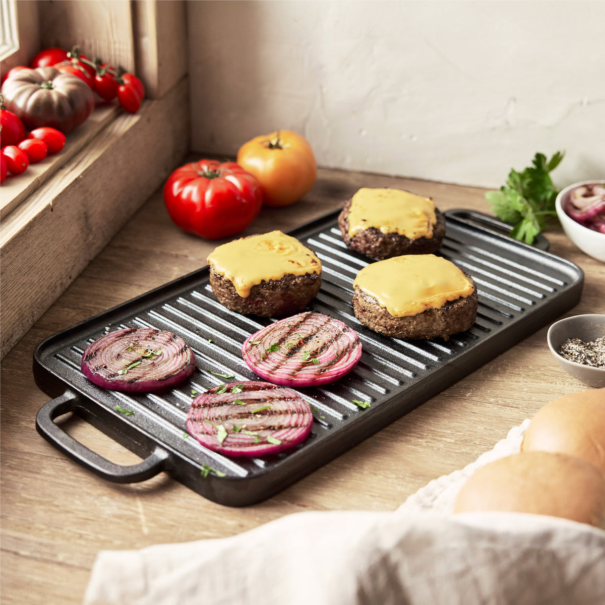 Bobby Flay by GreenPan 9.5 x 16.5 Reversible Cast Iron Grill Griddle - Image 4
