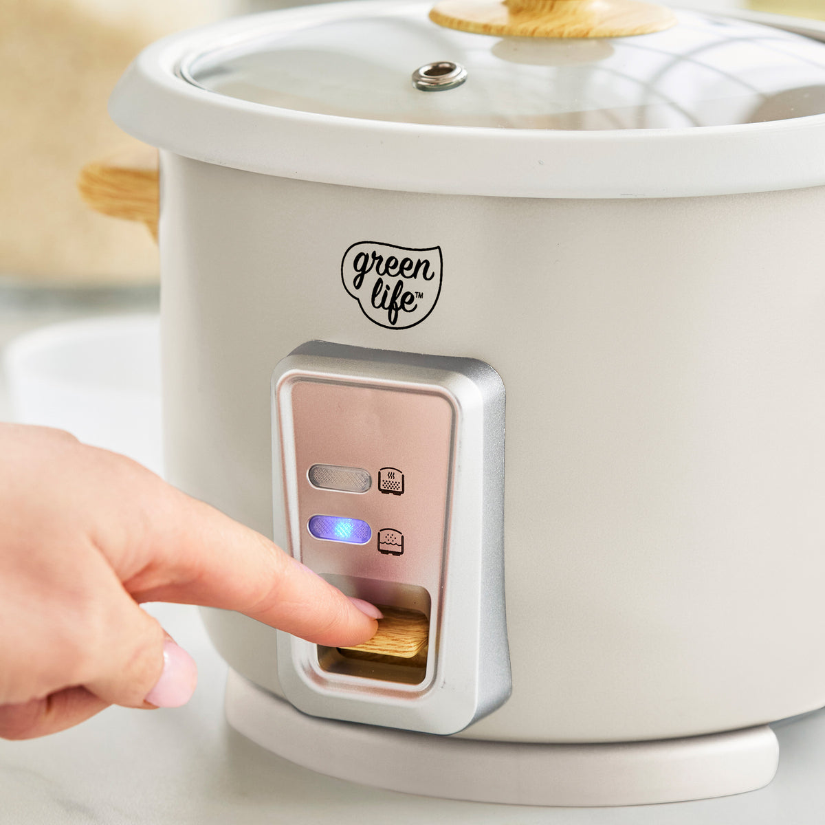 GreenLife 6-Cup Rice Cooker | Cream - Image 5