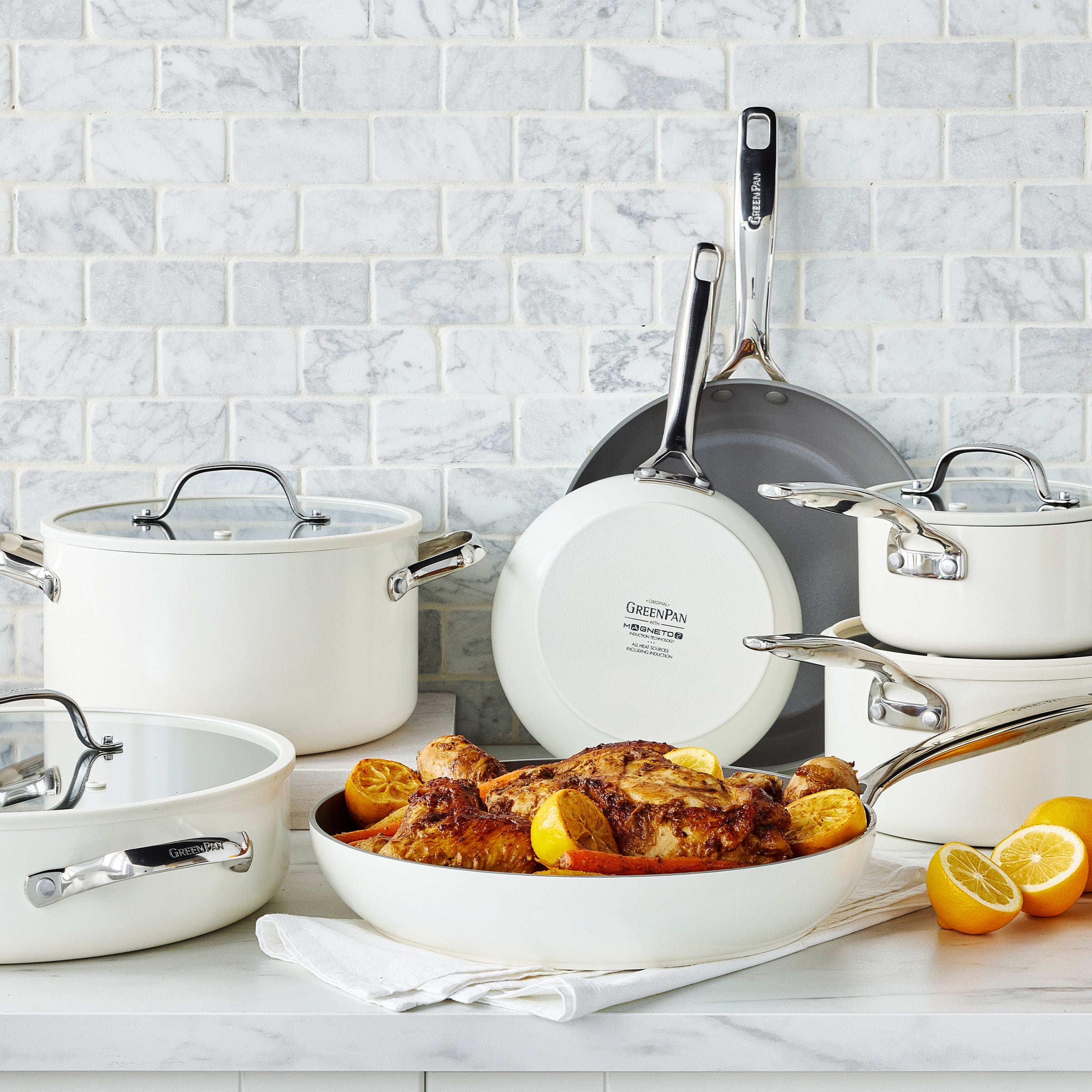 Eras Ceramic Nonstick 11-Piece Cookware Set | Cloud Cream - Image 3