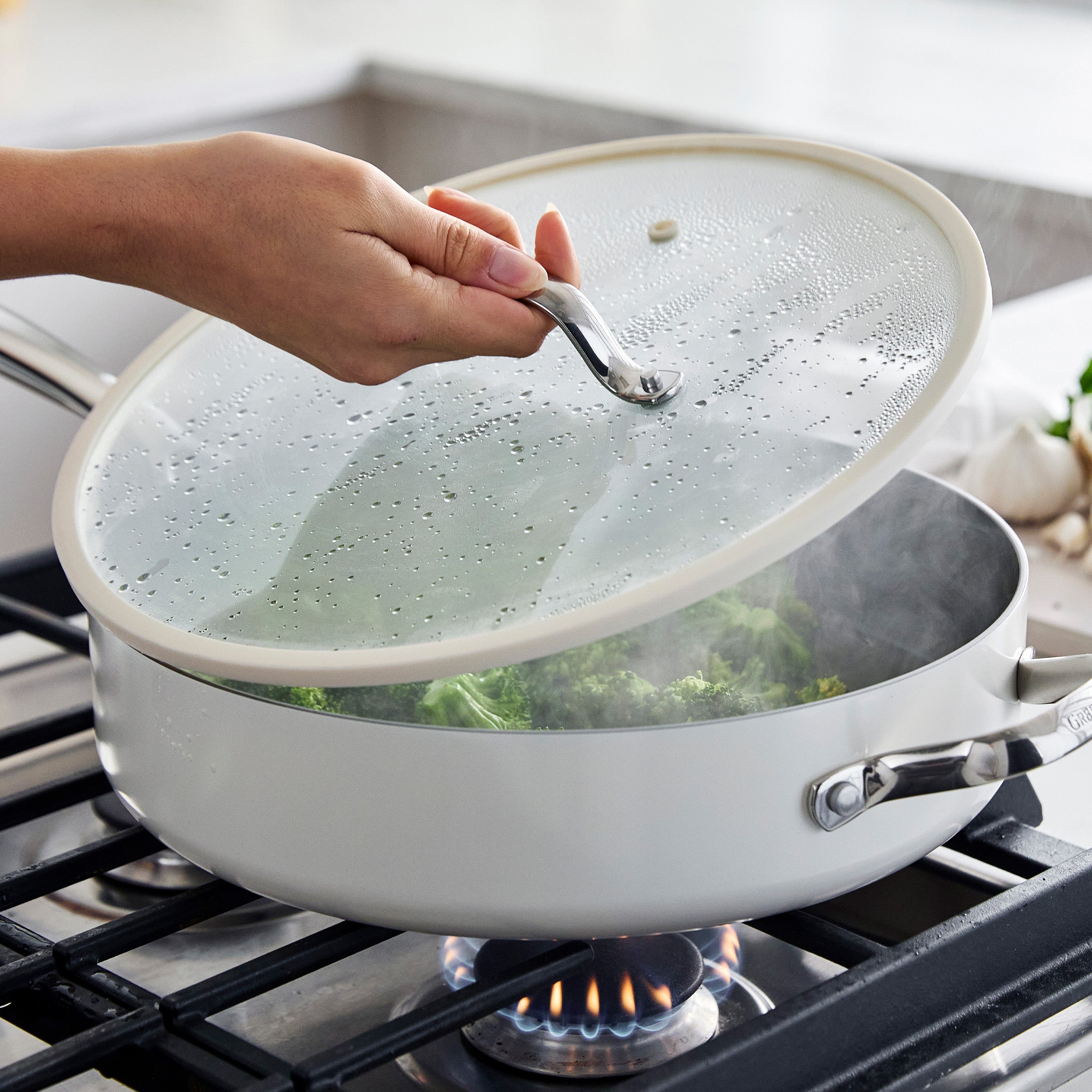 Eras Ceramic Nonstick 11-Piece Cookware Set | Cloud Cream - Image 7