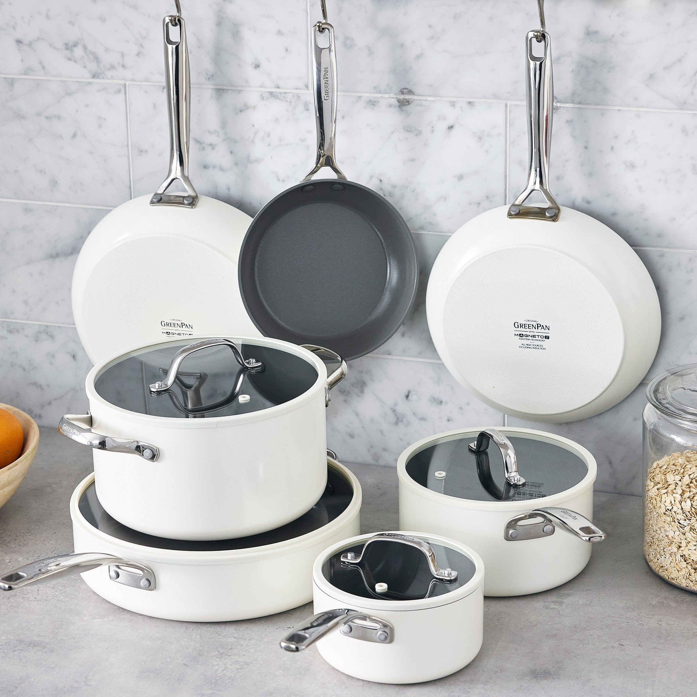 Eras Ceramic Nonstick 11-Piece Cookware Set | Cloud Cream - Image 2