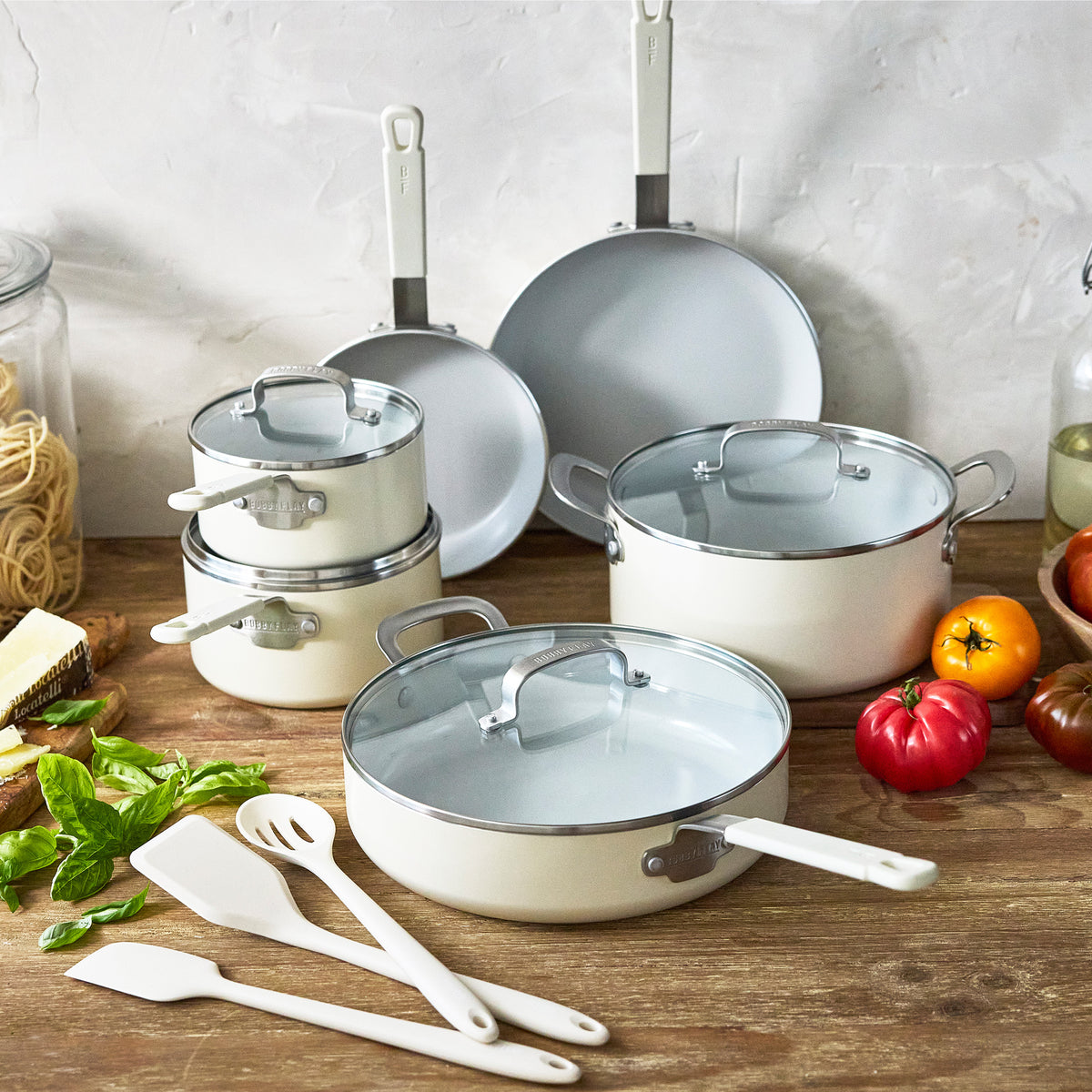 Bobby Flay by GreenPan Professional Ceramic Nonstick 13-Piece Cookware Set | Cream - Image 4