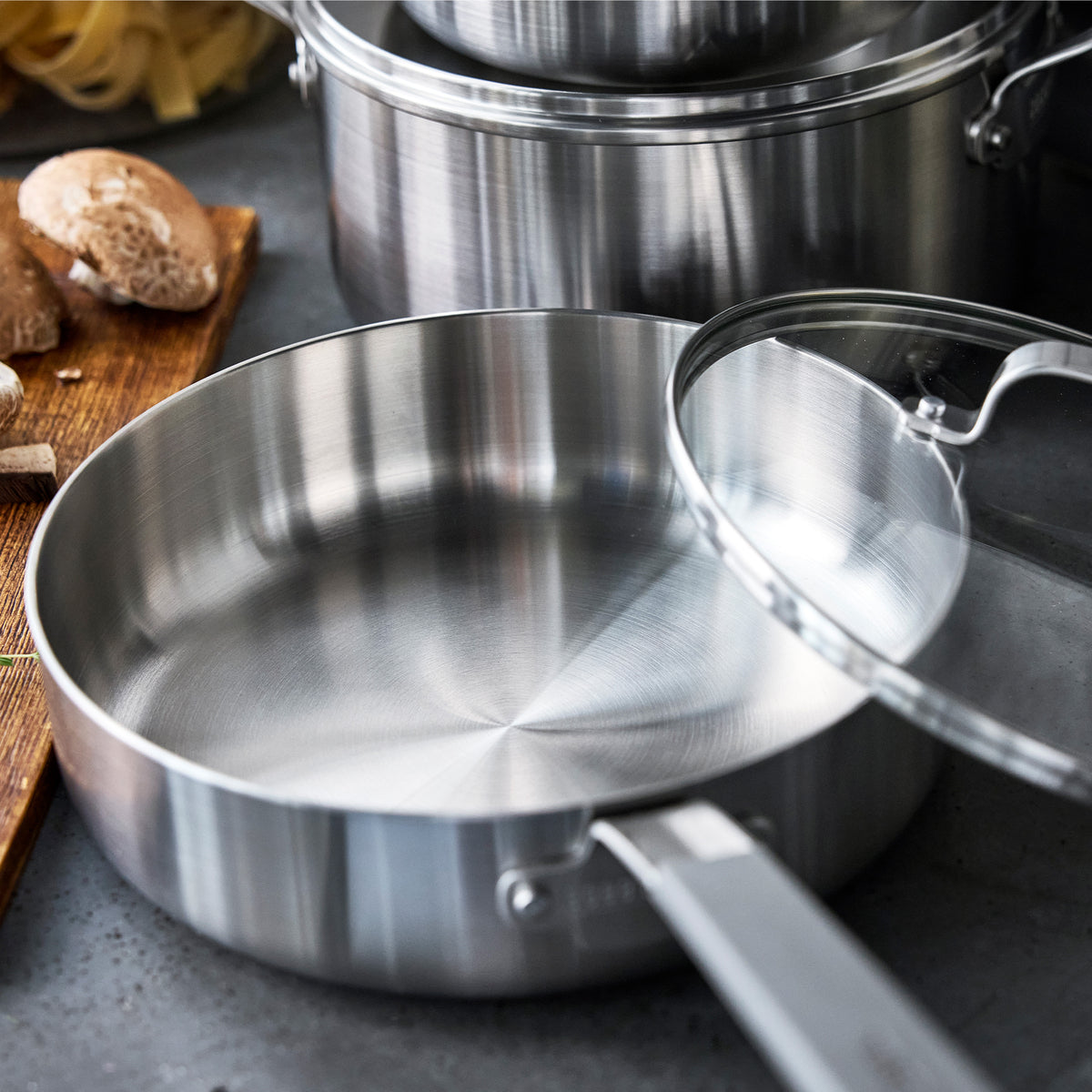 Bobby Flay by GreenPan Stainless Steel Uncoated & PFAS-Free Nonstick 12-Piece Cookware Set - Image 5
