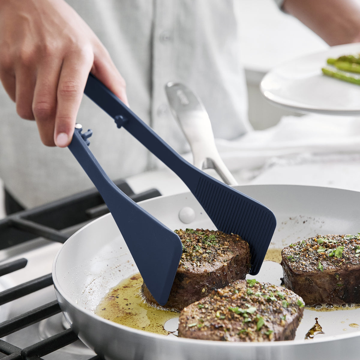 Premiere Silicone Wide Tongs | Oxford Blue - Image 4
